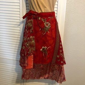 Silk wrap skirt.